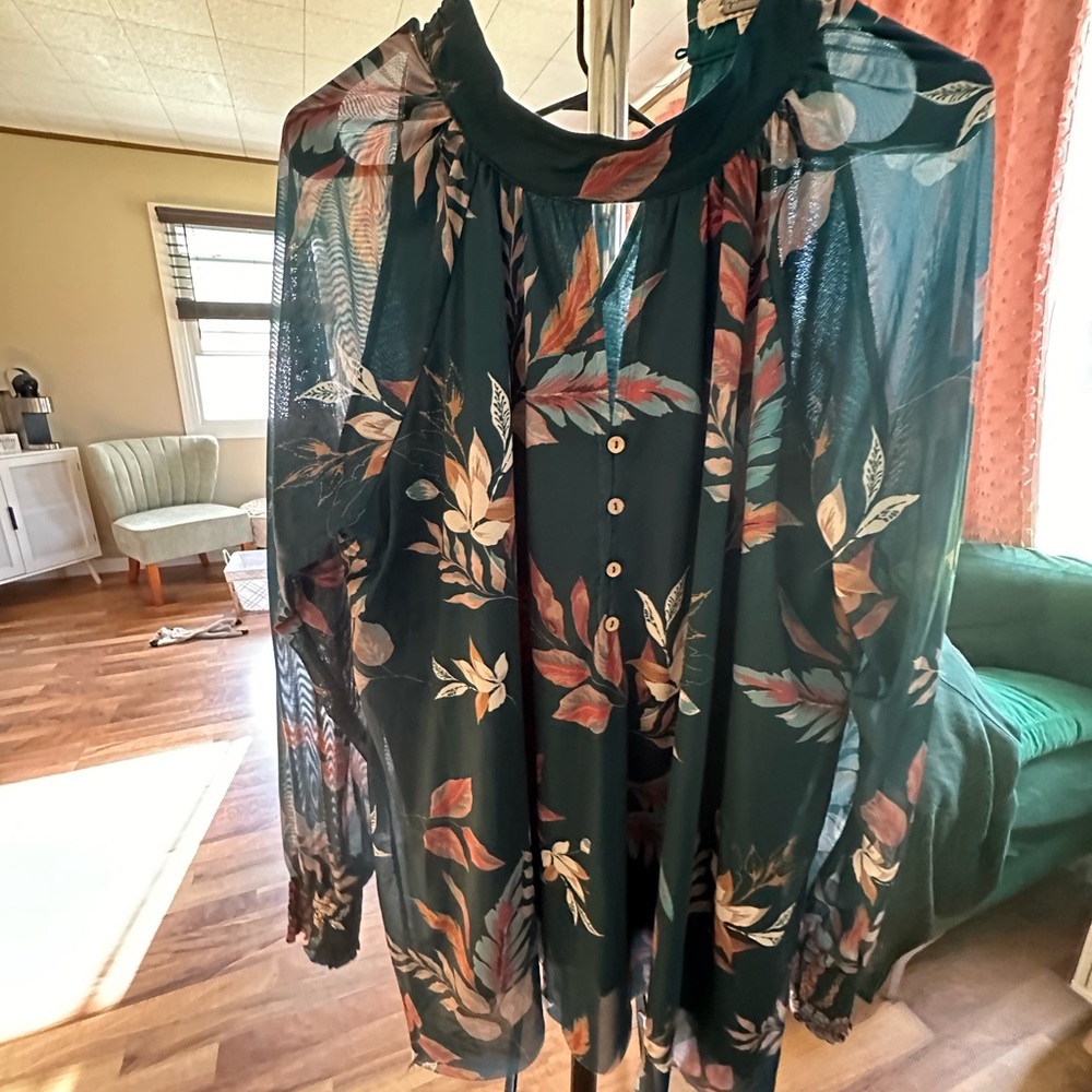 Dressy top with sheer sleeves from the Buckle
